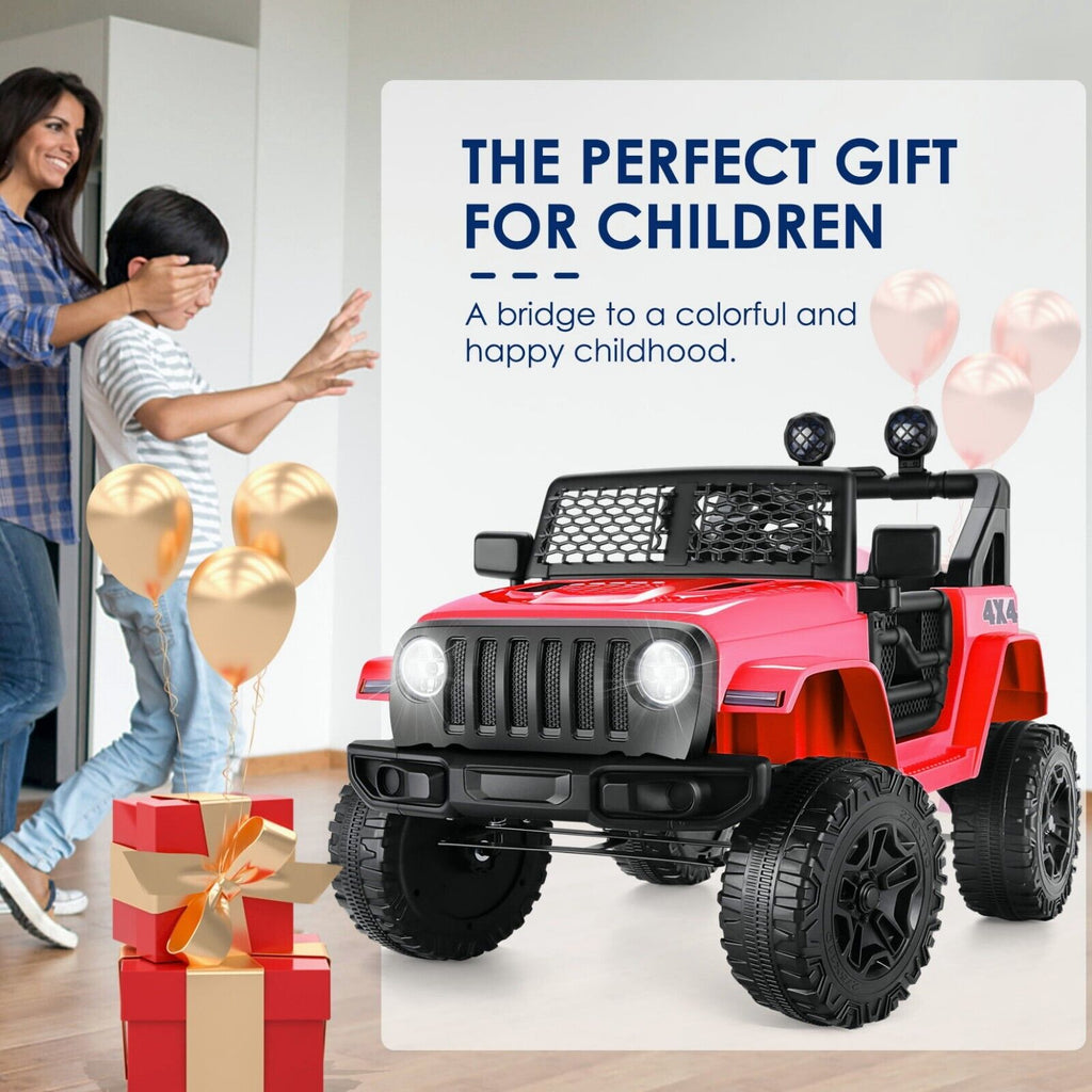 Electric Ride-On ATV Jeep Truck for Kids with LED Lights and Music