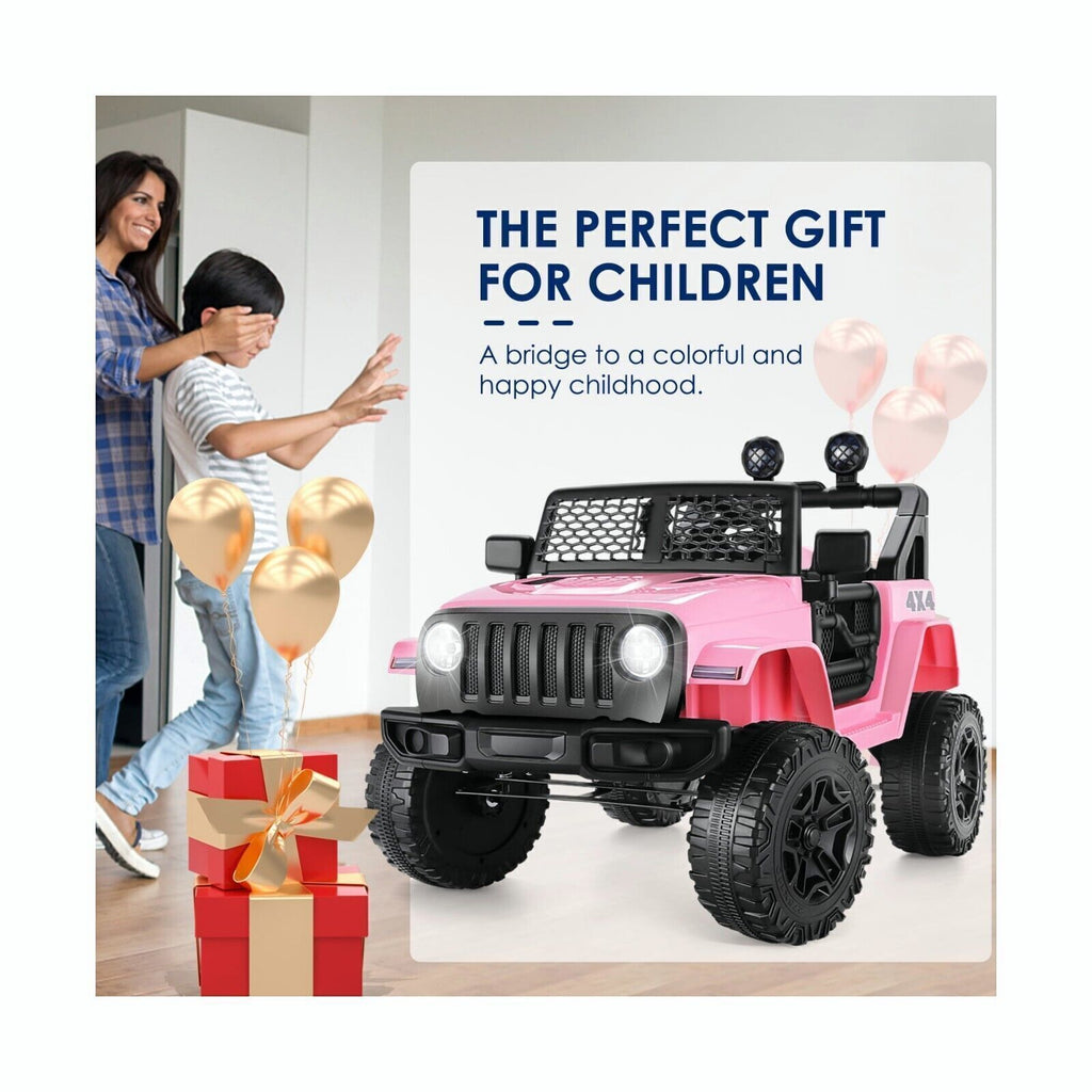 Electric Ride-On ATV Jeep Truck for Kids with LED Lights and Music