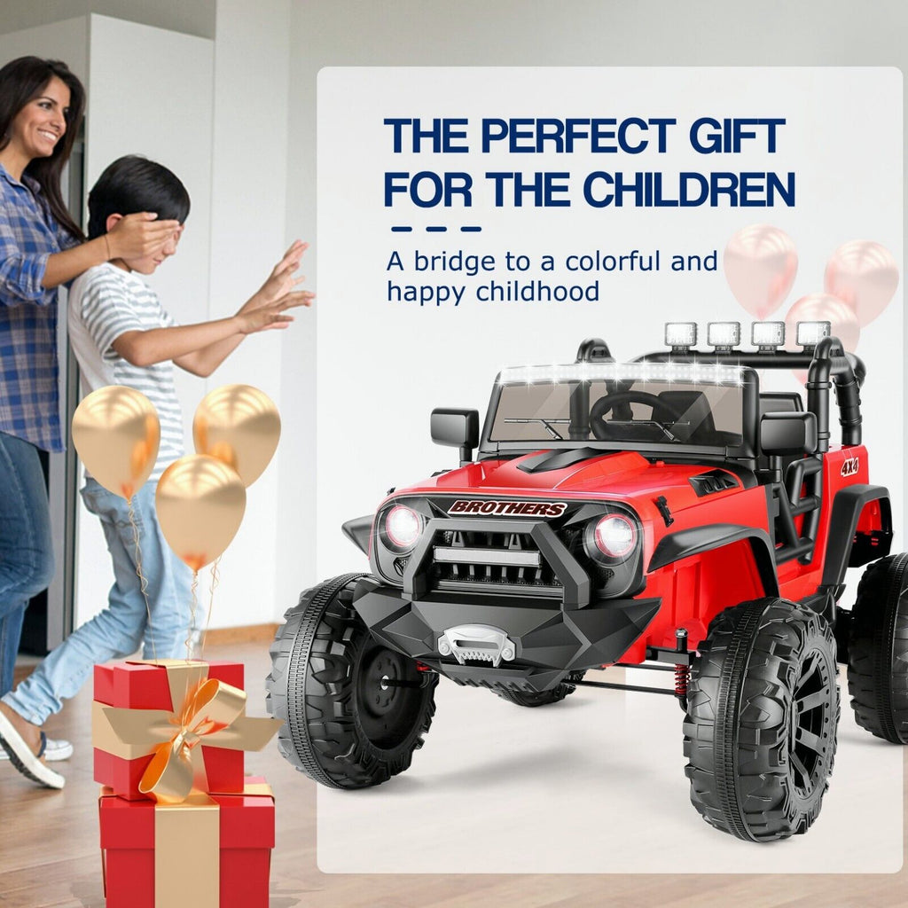 Electric Ride-On ATV Jeep Truck for Kids with LED Lights and Music