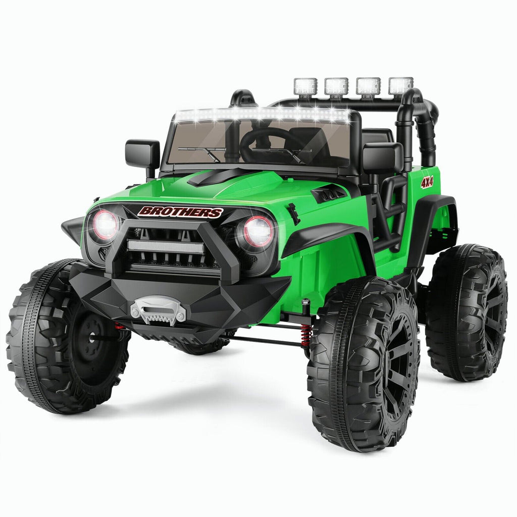 Electric Ride-On Jeep Truck for Kids: 12V/24V ATV Toy with Four-Wheel Drive