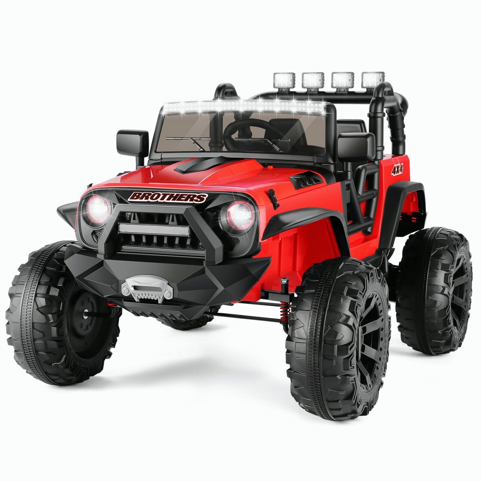 Electric Ride-On Jeep Truck for Kids: 12V/24V ATV Toy with Four-Wheel Drive