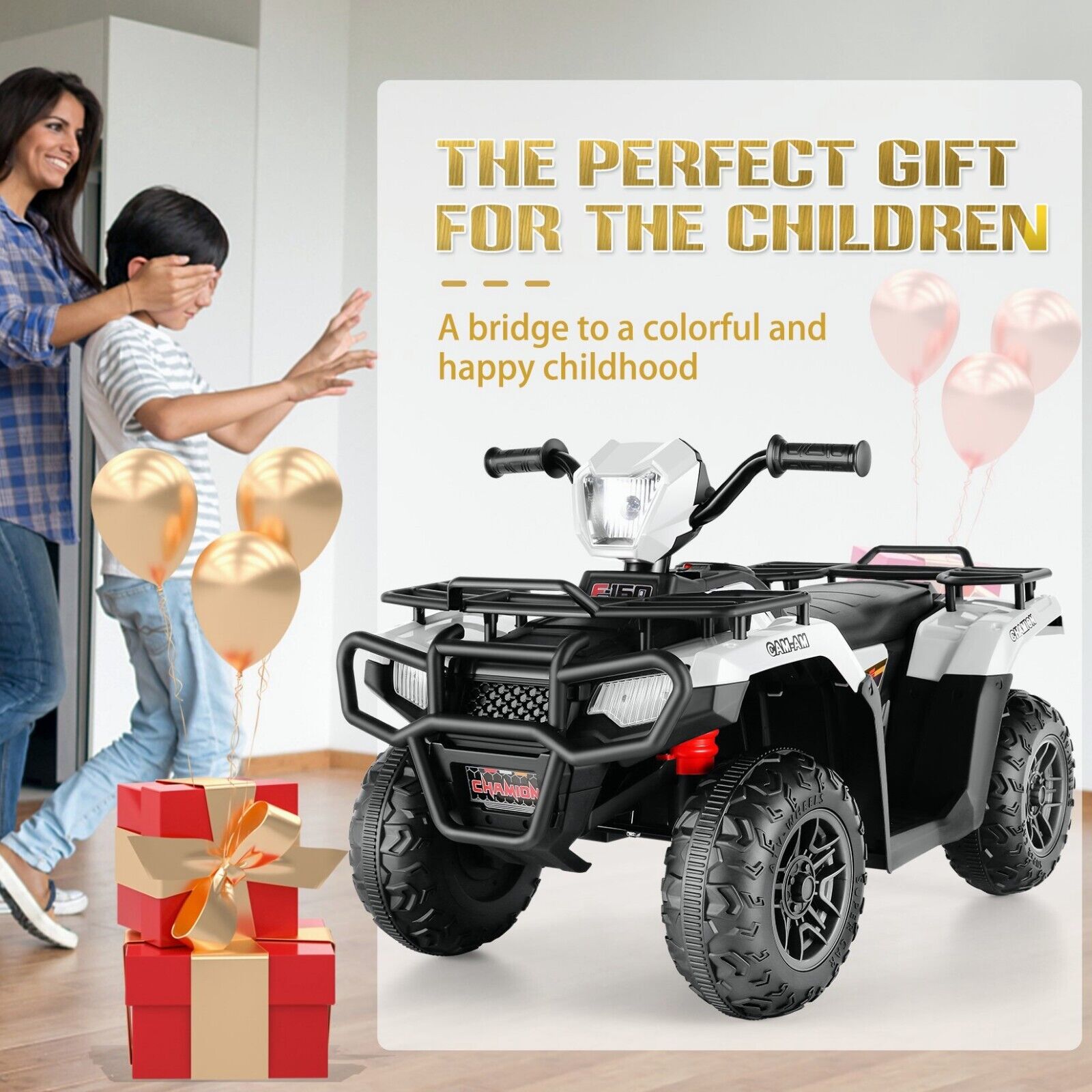 Electric Ride-On Jeep Truck for Kids: 12V/24V ATV Toy with Four-Wheel Drive