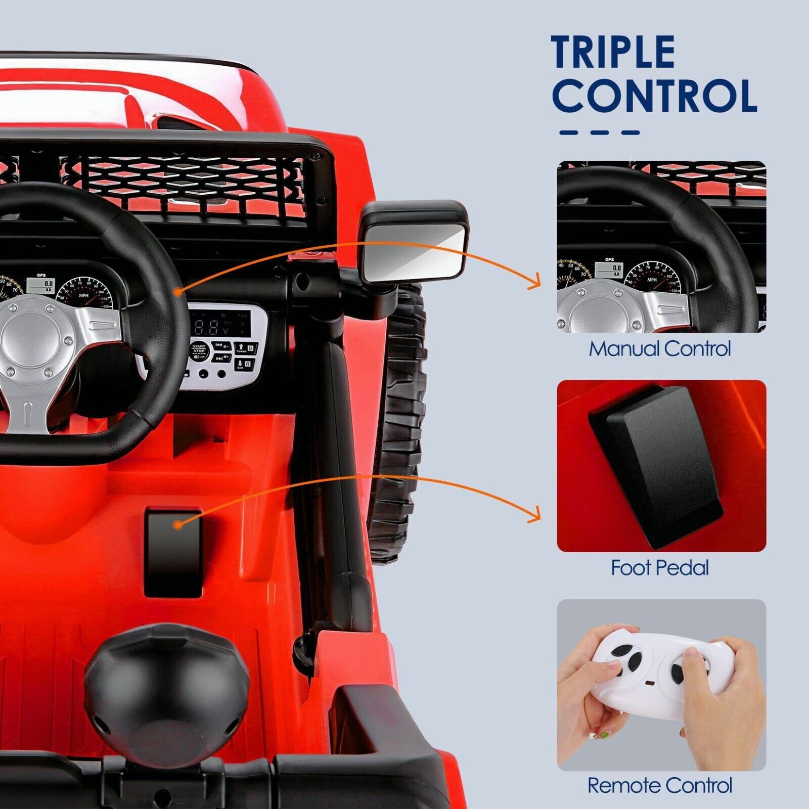 Electric Ride-On Jeep Truck for Kids: 12V/24V ATV Toy with Four-Wheel Drive