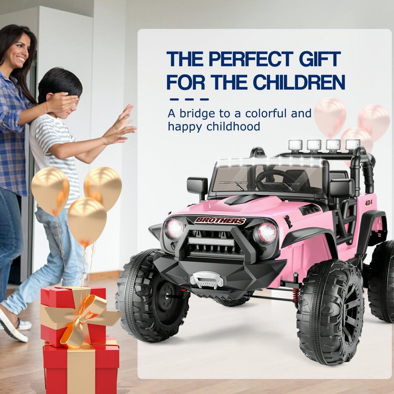 Electric Ride-On ATV Jeep Truck for Kids with MP3 Player - 12V/24V 4-Wheeler Car Toy for Toddlers