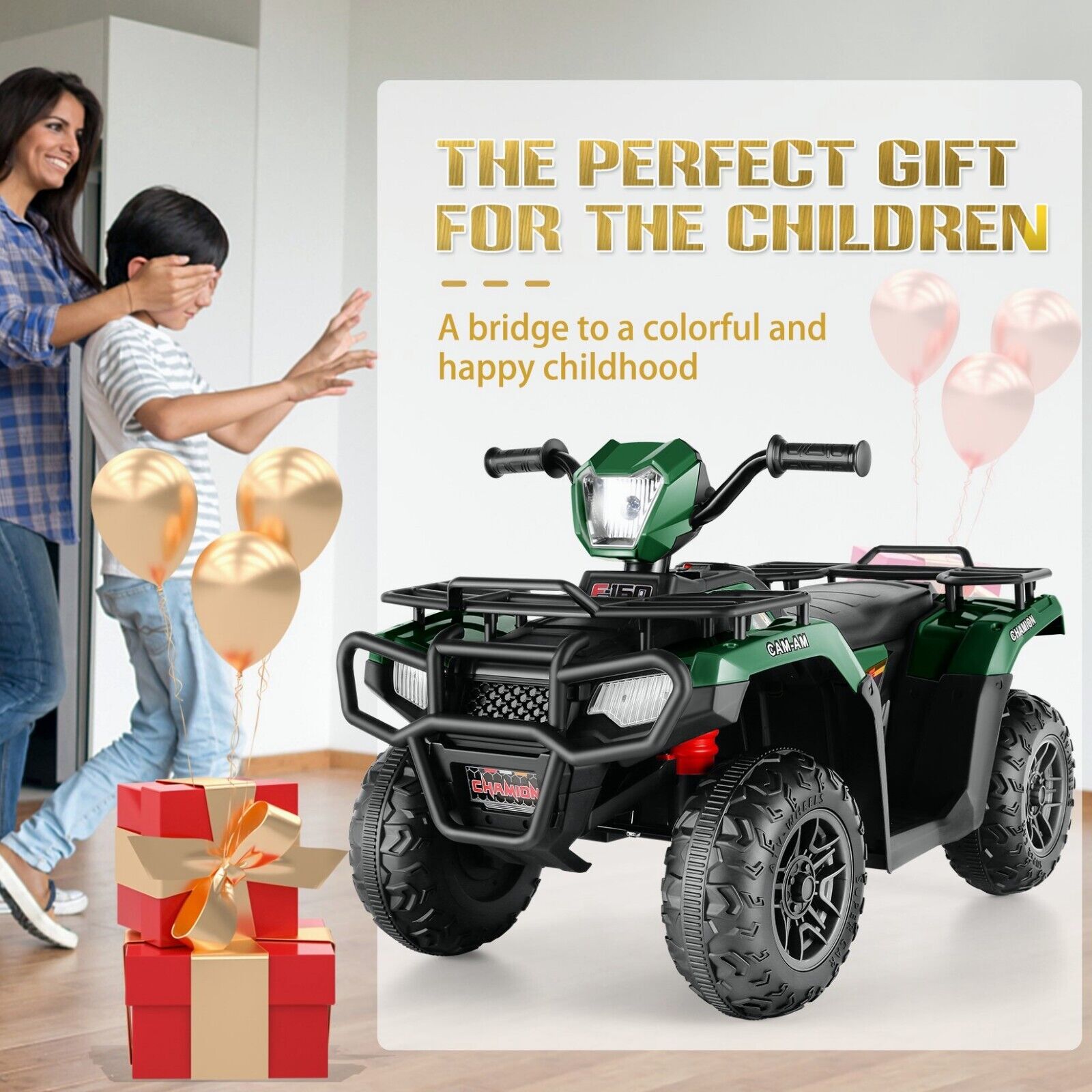 12V/24V Electric Jeep Truck ATV Ride-On Toy with Parental Remote Control for Kids