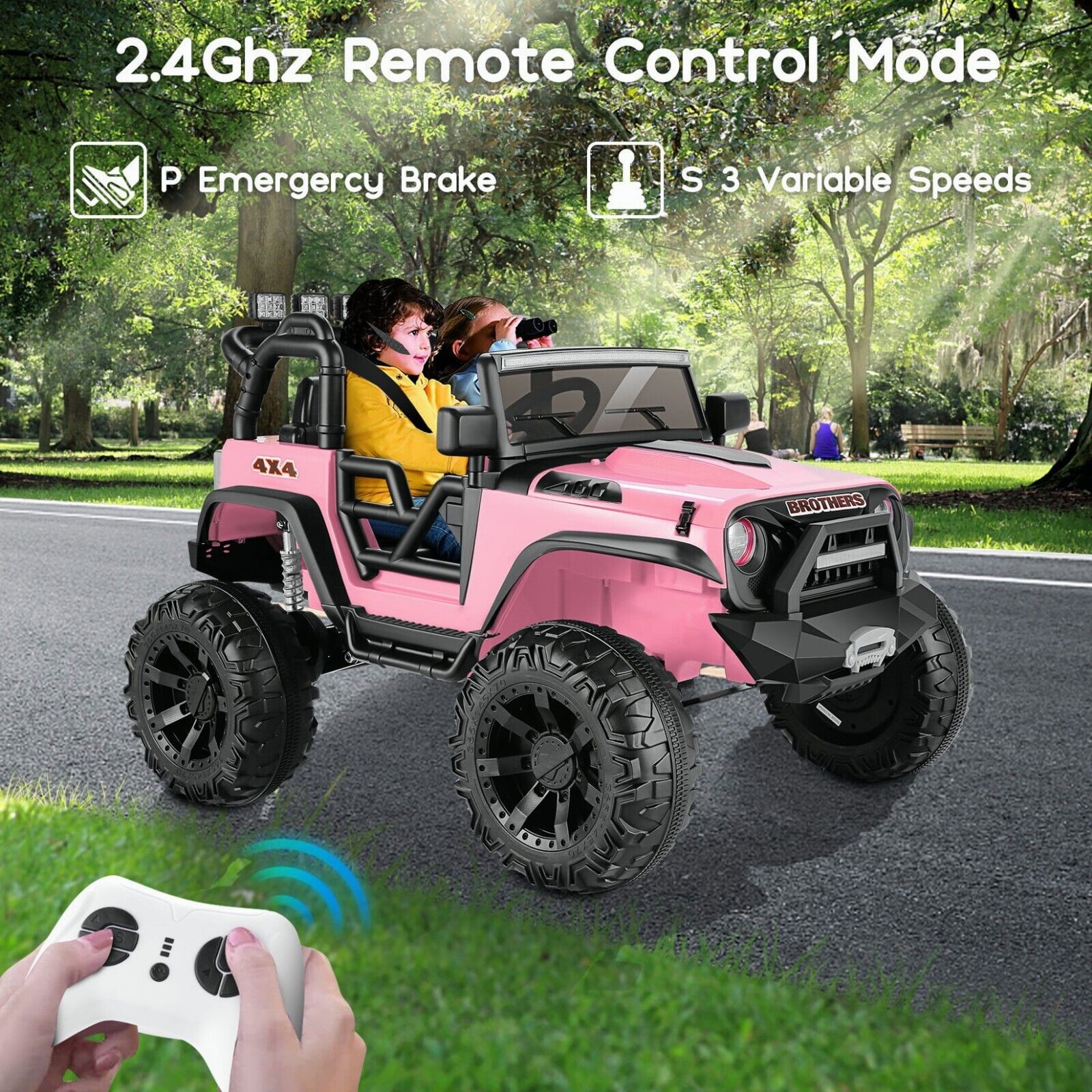 12V/24V Electric Jeep Truck ATV Ride-On Toy with Parental Remote Control for Kids