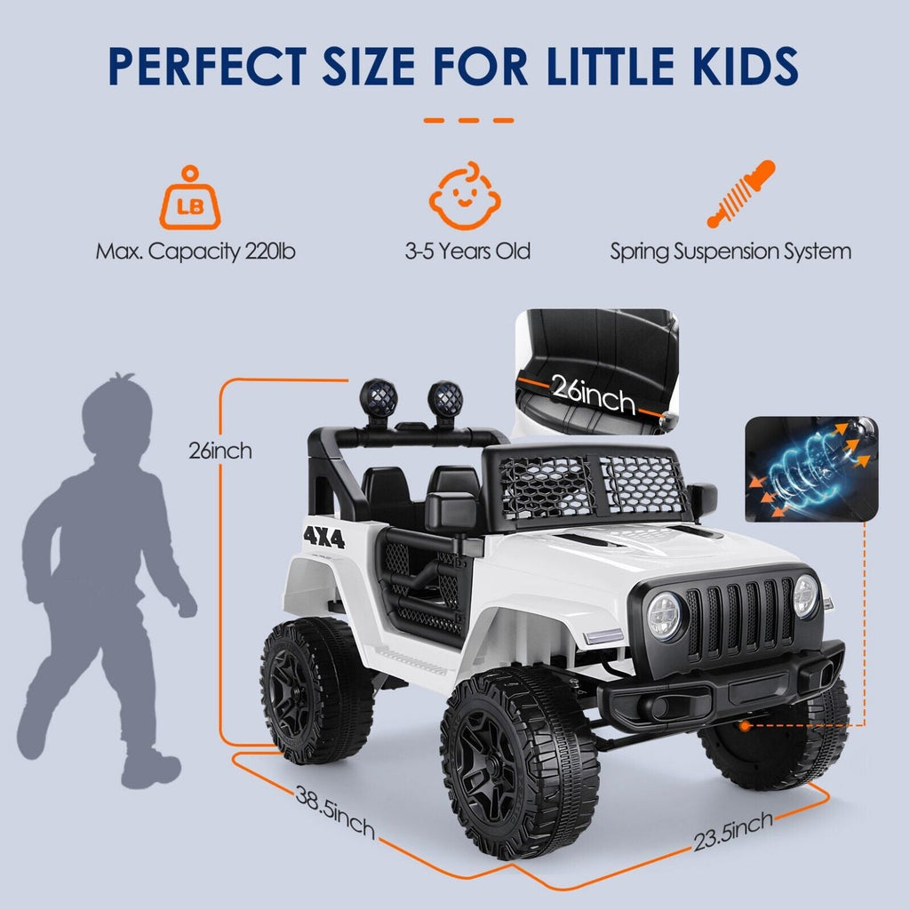 12V/24V Electric Ride On Jeep Toy Car with USB, Bluetooth, and Remote Control for Kids