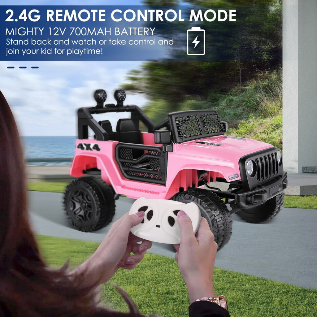 12V/24V Electric Ride On Jeep Toy Car with USB, Bluetooth, and Remote Control for Kids