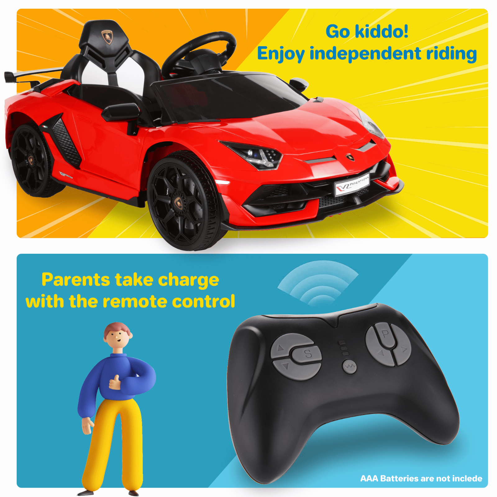 2-Seater Kids Electric Ride-On Truck with Remote Control - 24V/12V Power Options
