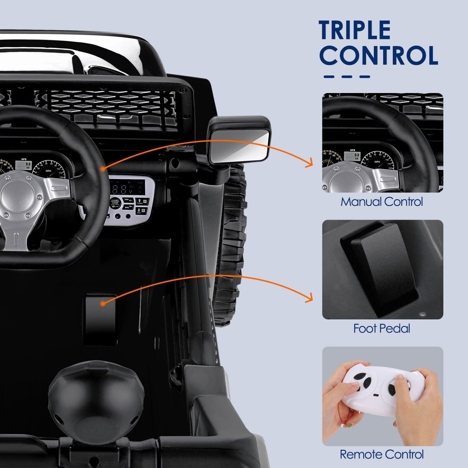 2-Seater Kids Electric Car with 2.4G Remote Control - 12V Ride-On Truck for Big Adventures