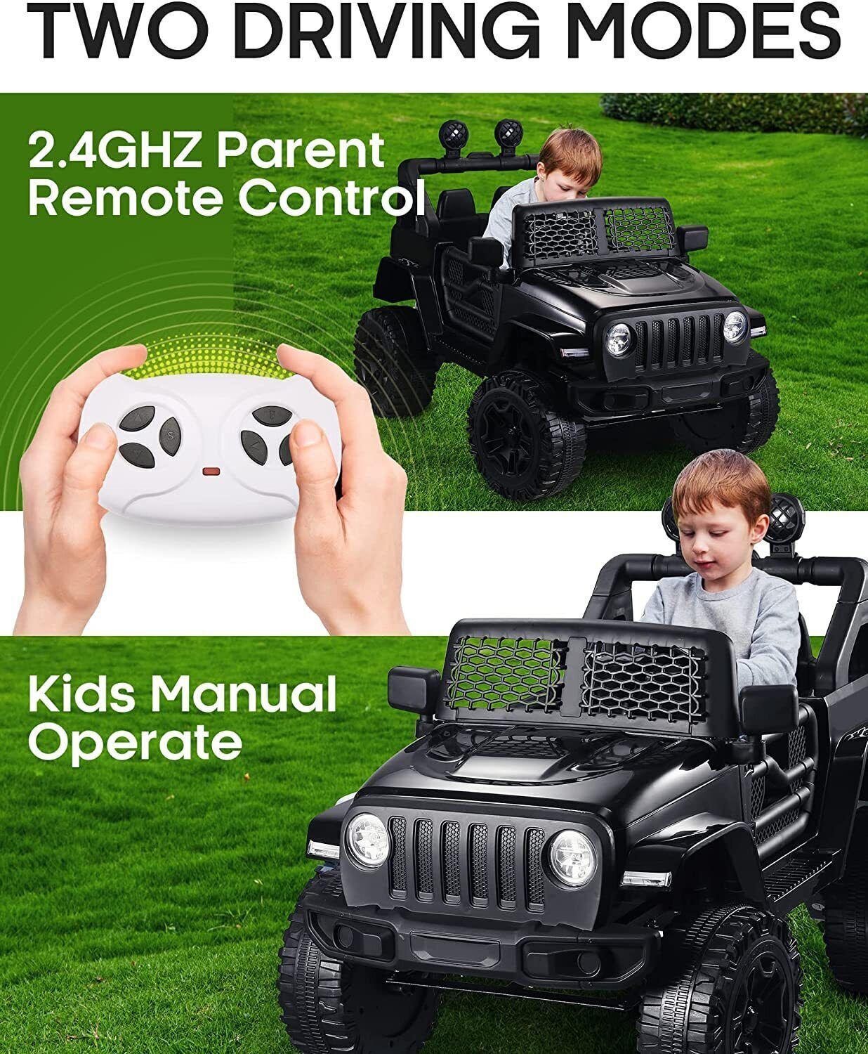 Electric Kids Ride On Car Power Wheels Jeep 2 Seater with 12V 7Ah Battery for Safe and Fun Playtime