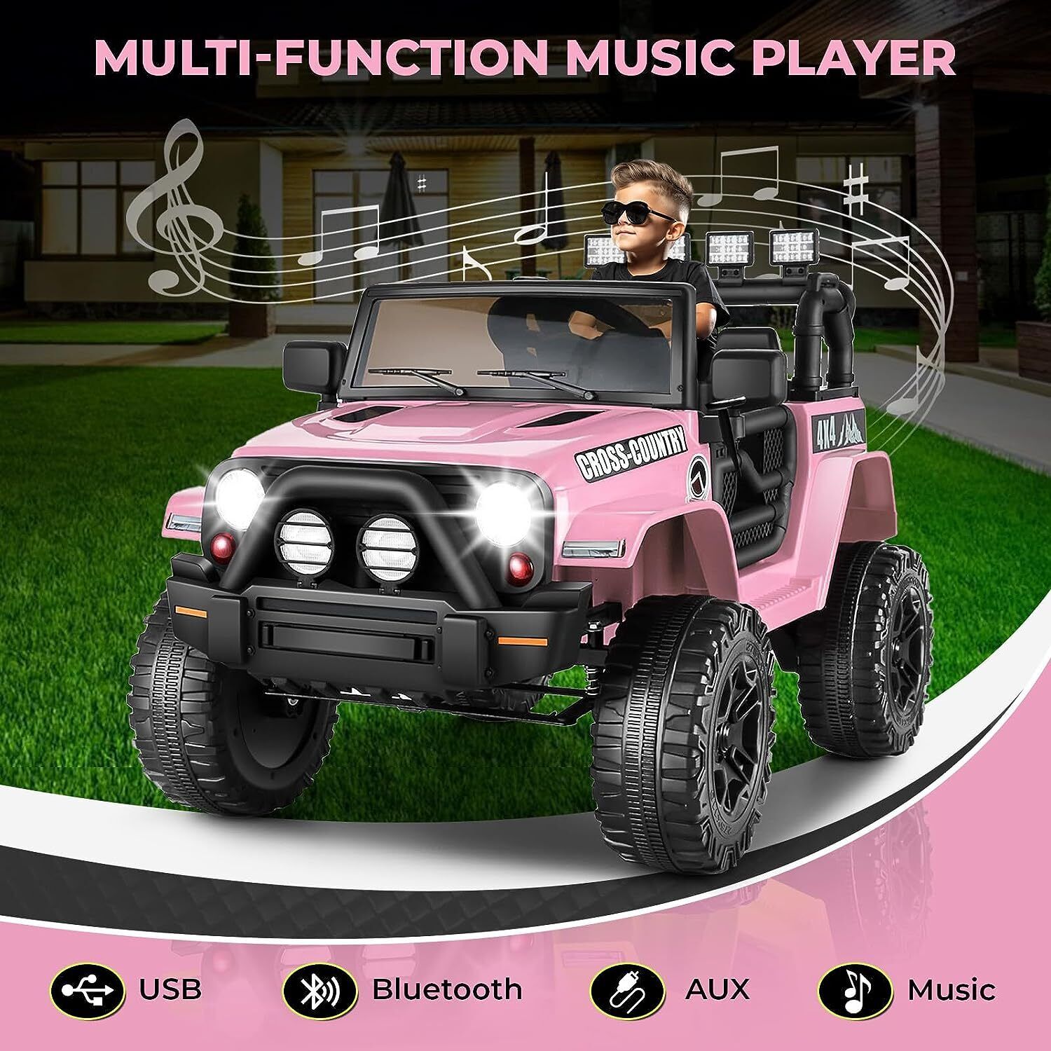 Ride On Electric Car for Kids with Remote Control and Suspension - 12V Truck Design