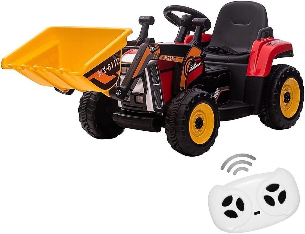 12V Battery-Powered Kids Excavator with Music, Headlight, Horn, and Remote Control