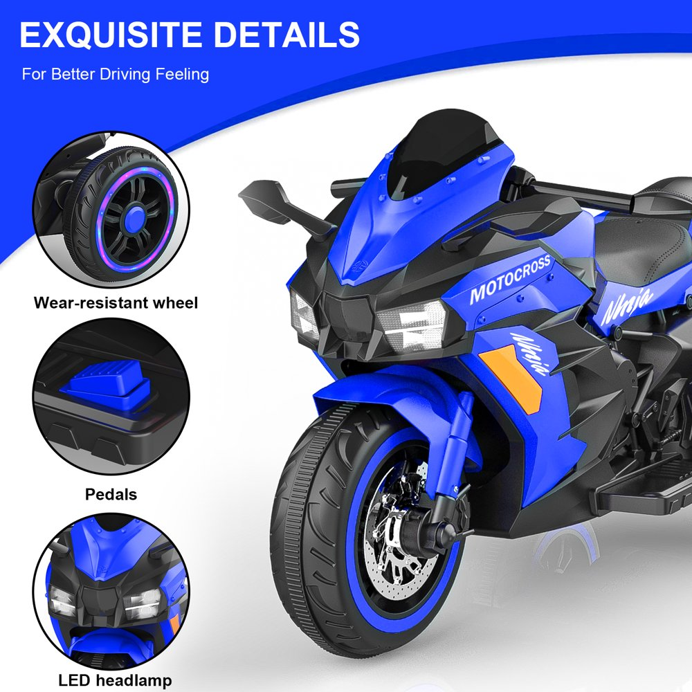 12V Battery Powered Kids' Motorcycle Ride-On Toy