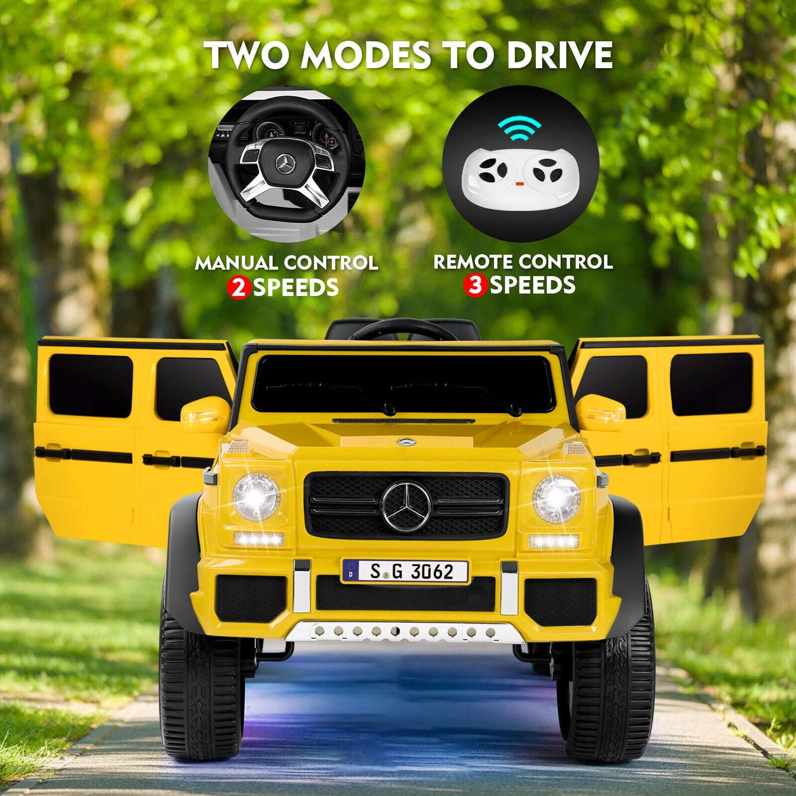 12V Electric Mercedes Benz Ride On Car for Kids with Lights, Music, and Remote Control