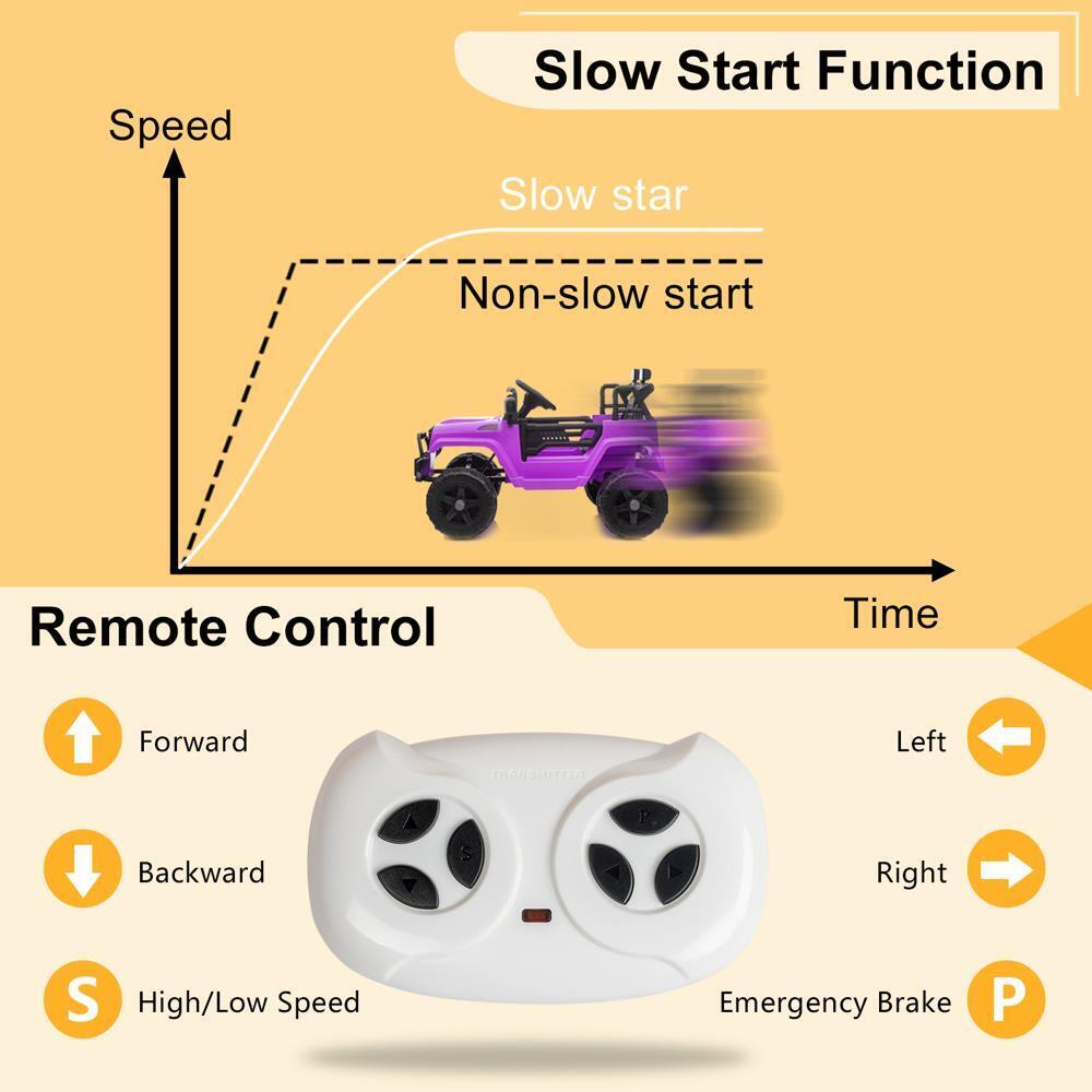 12V Battery Powered Ride-On Truck with Remote Control & LED Lights