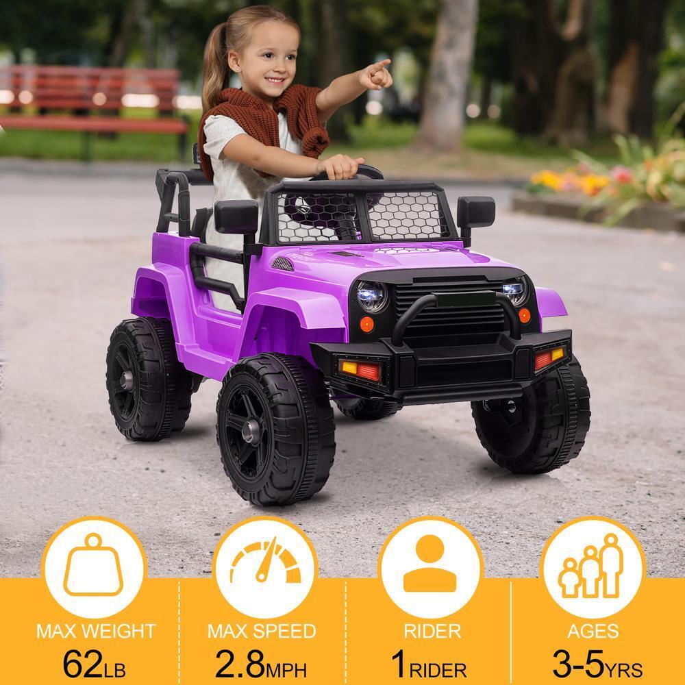 12V Battery Powered Ride-On Truck with Remote Control & LED Lights