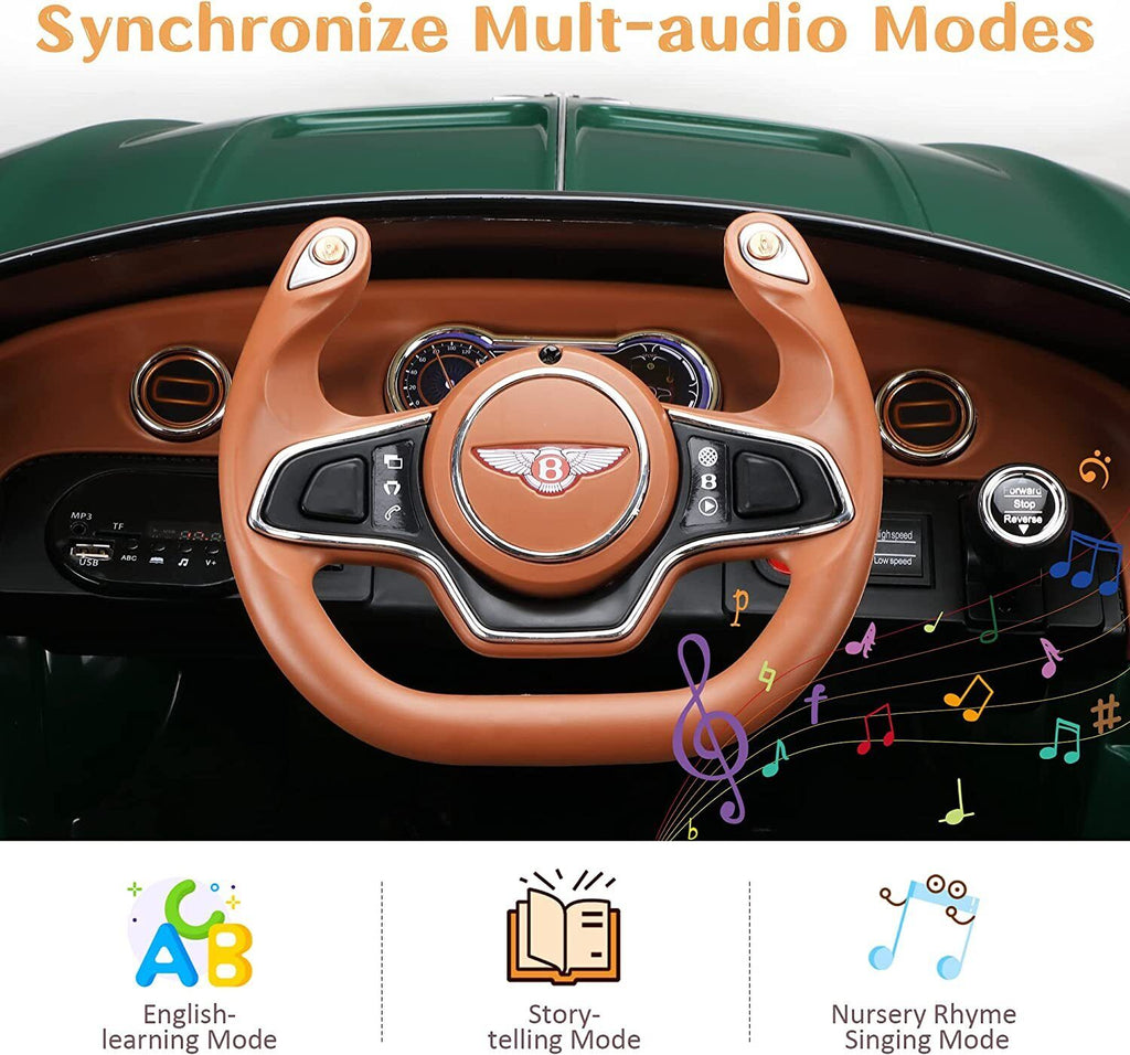 12V Licensed Bentley Kids Electric Ride On Car with Remote Control and LED Lights