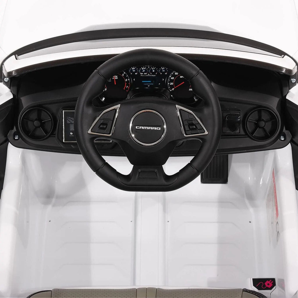 12V Chevrolet Camaro SS Ride-On Car with EVA Rubber Tires, Open Doors, 3 Speeds, and Remote Control
