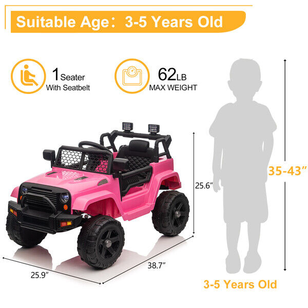12V Dual Drive Jeep Ride On Car with Remote Control - Perfect Gift for Kids!