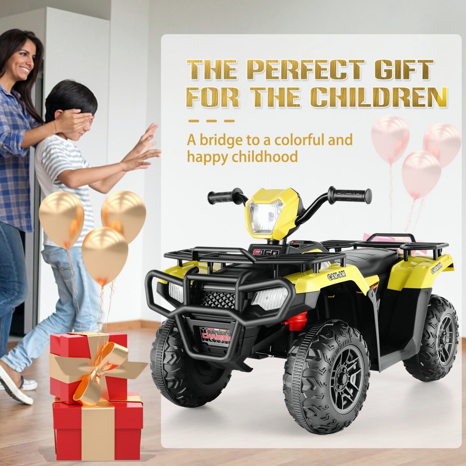 Electric 4-Wheeler Quad for Kids with 12V Battery and Dual 30W Motors