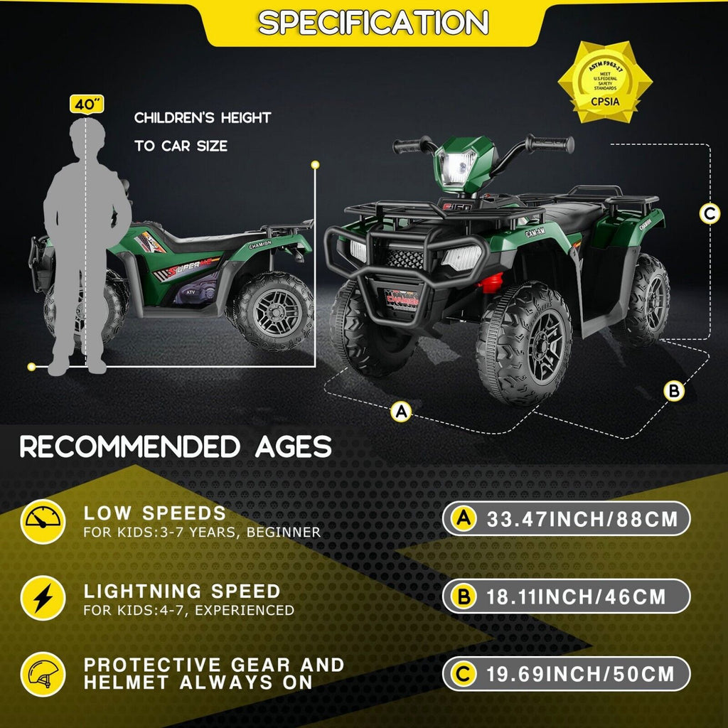 12V Battery Powered Electric ATV Quad Ride-On Car for Kids - Fun and Adventure on Wheels!