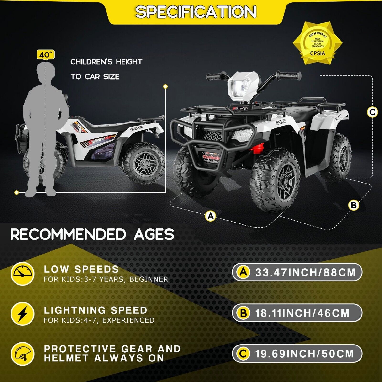 12V Battery Powered Electric ATV Quad Ride-On Car for Kids - Fun and Adventure on Wheels!