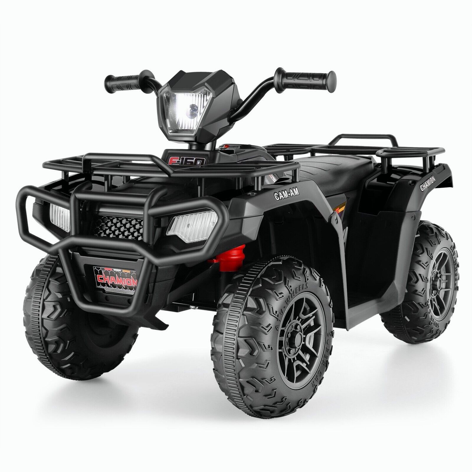 12V Quad for Kids with LED Lights and Dual Speed Options