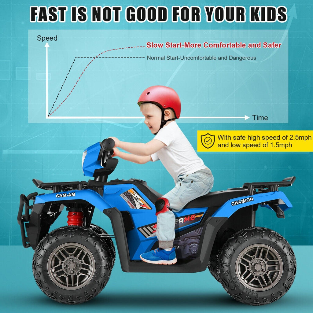 12V Electric Ride-On ATV Toy Car with USB/MP3, 4 Wheels for Kids Ages 3-6