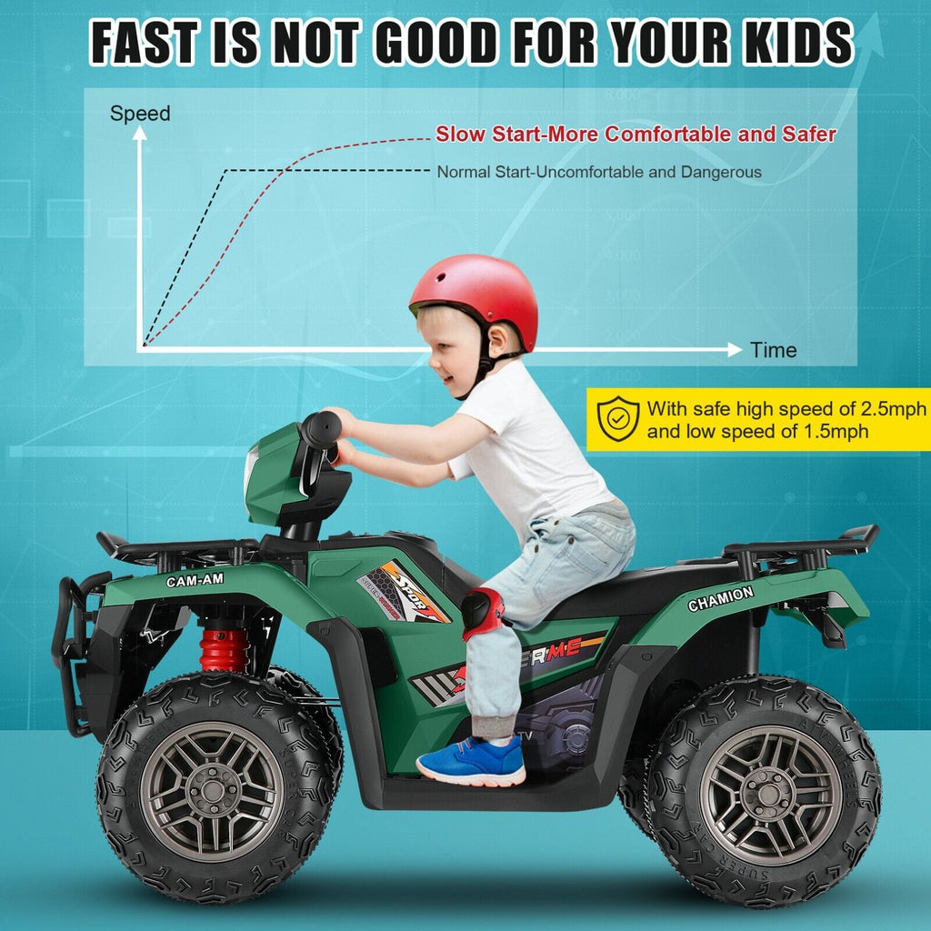 12V Electric Ride-On ATV Toy Car with USB/MP3, 4 Wheels for Kids Ages 3-6