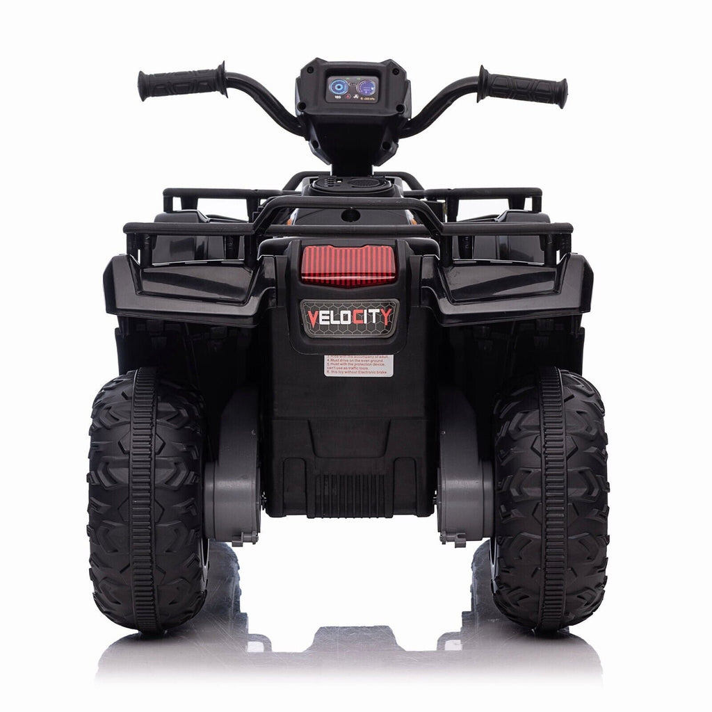 12V Electric Ride-On ATV for Kids - Black Quad Truck for Ages 3-6