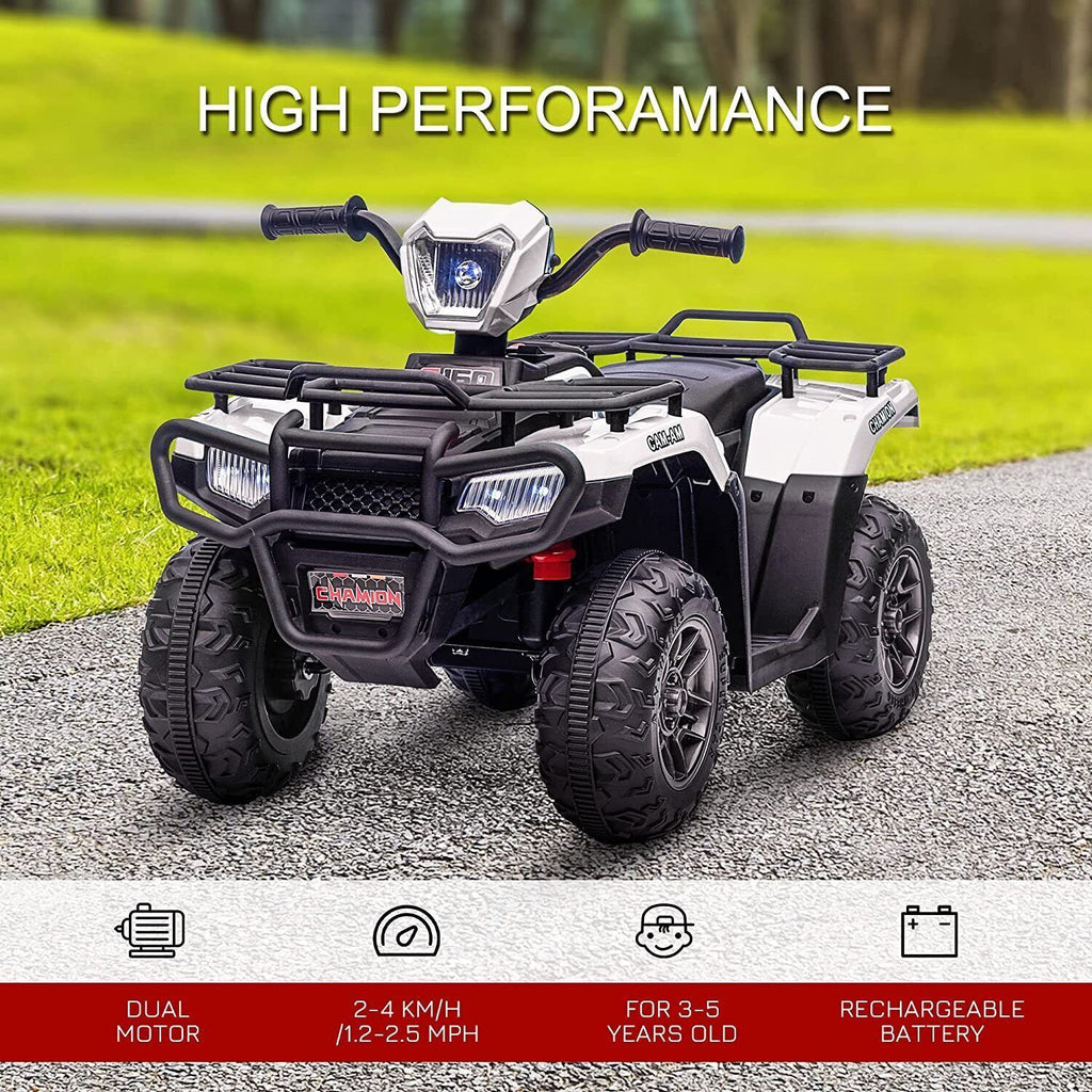 12V Electric Ride-On ATV for Kids - Black Quad Truck for Ages 3-6