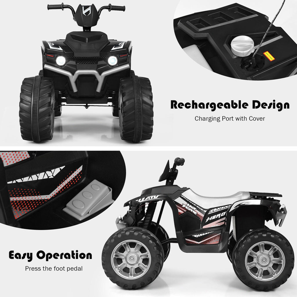12V Electric Kids Quad ATV Ride On Car with LED Lights - The Perfect Ride for Your Little One!