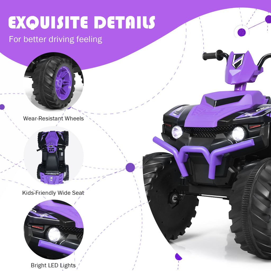12V Electric Kids Quad ATV Ride On Car with LED Lights - The Perfect Ride for Your Little One!