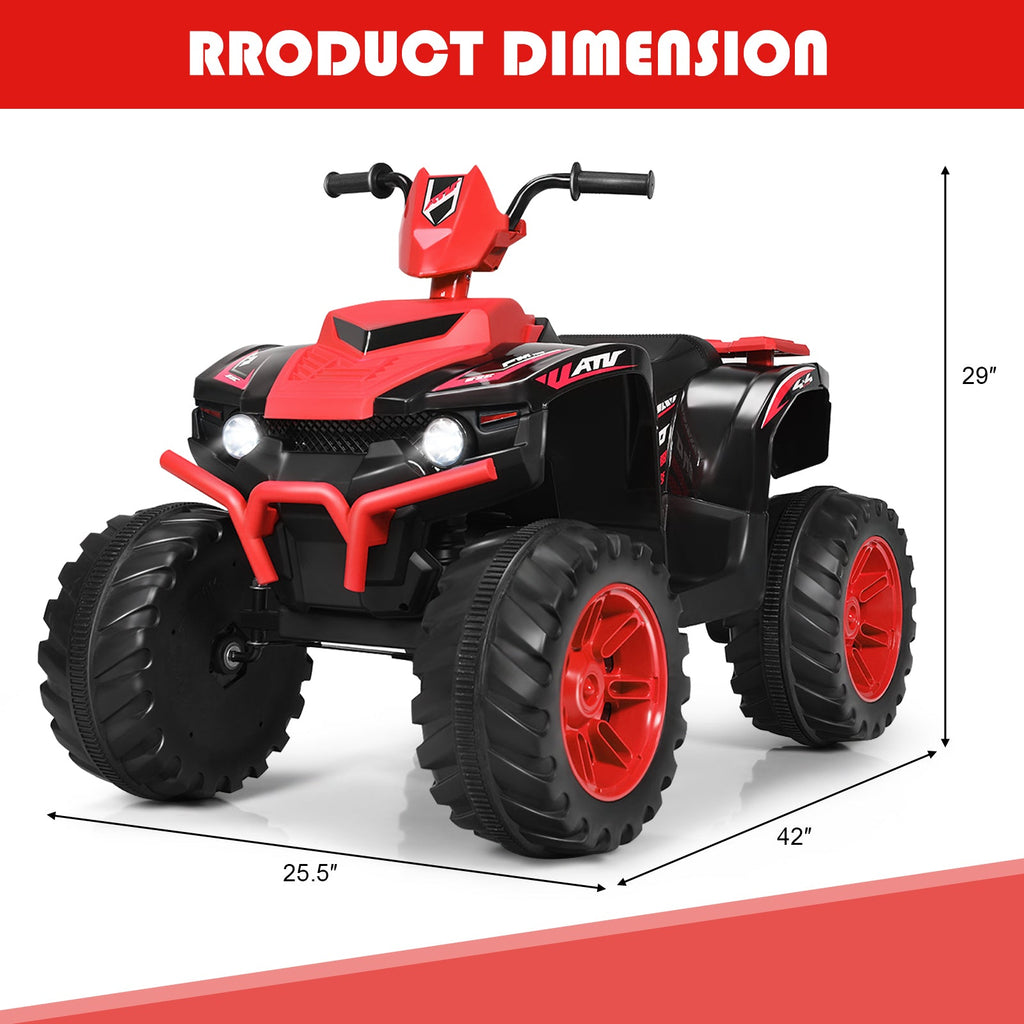 12V Electric Kids Quad ATV Ride On Car with LED Lights - The Perfect Ride for Your Little One!