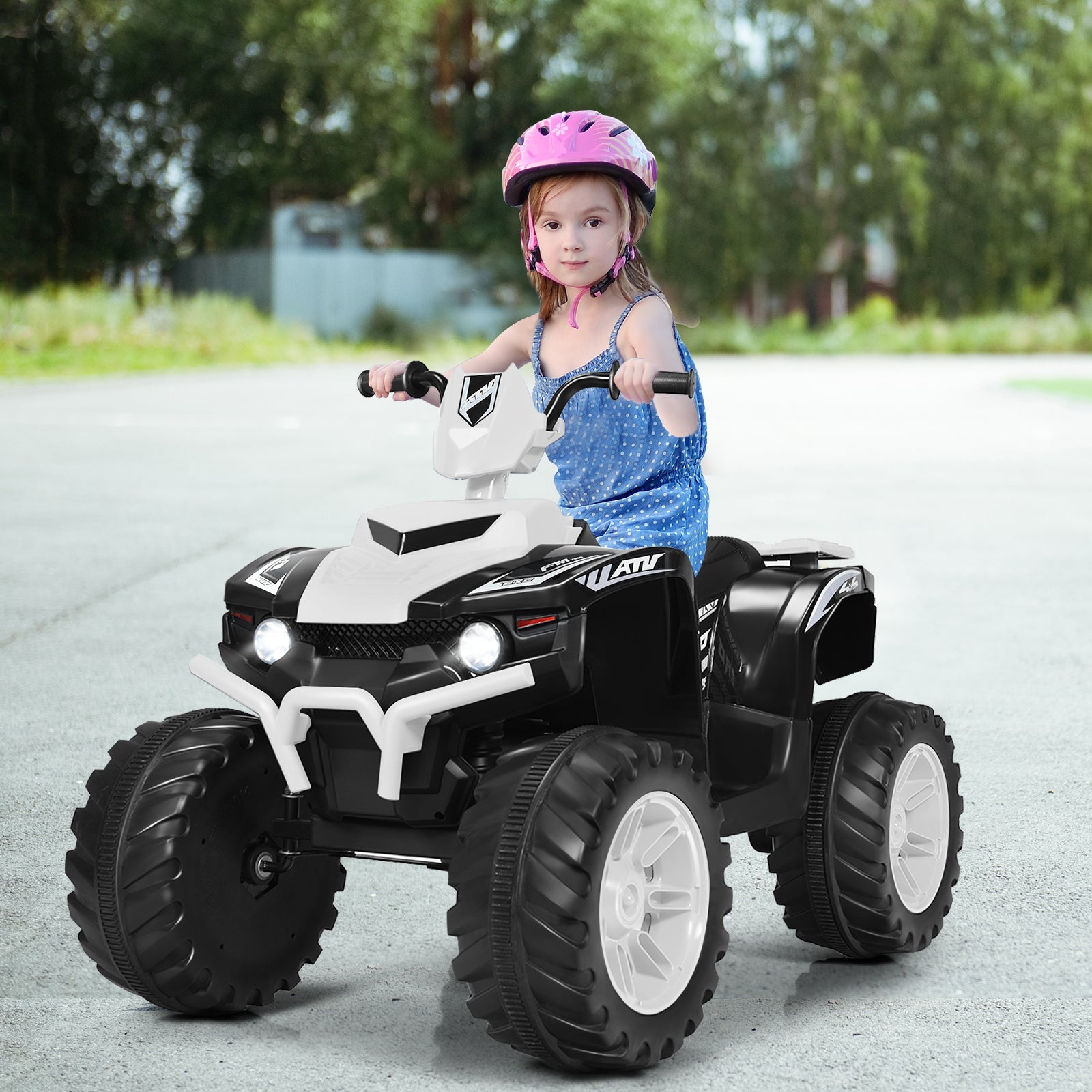 12V Electric Kids Quad ATV Ride On Car with LED Lights - The Perfect Ride for Your Little One!