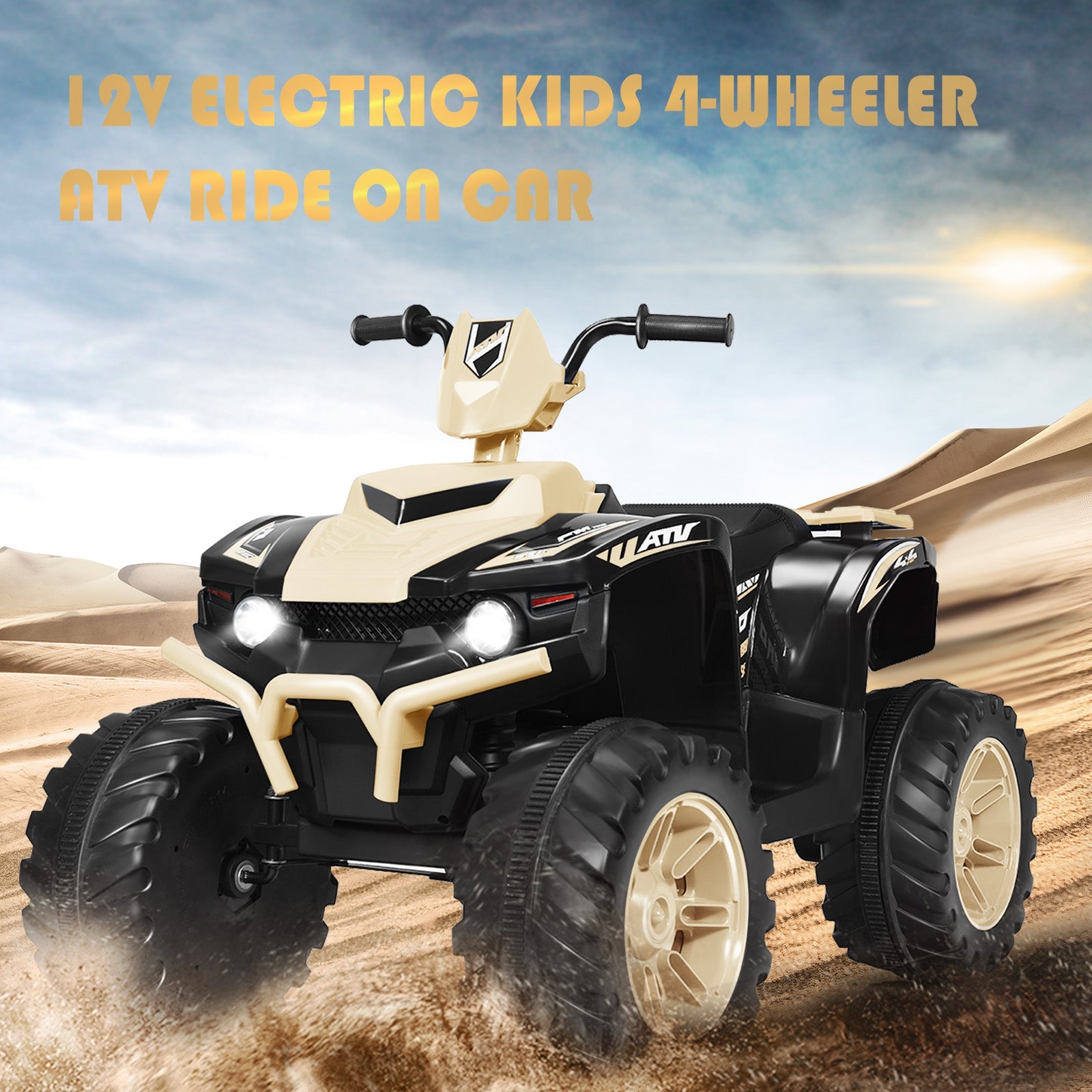 12V Electric Kids Quad ATV Ride On Car with LED Lights - The Perfect Ride for Your Little One!