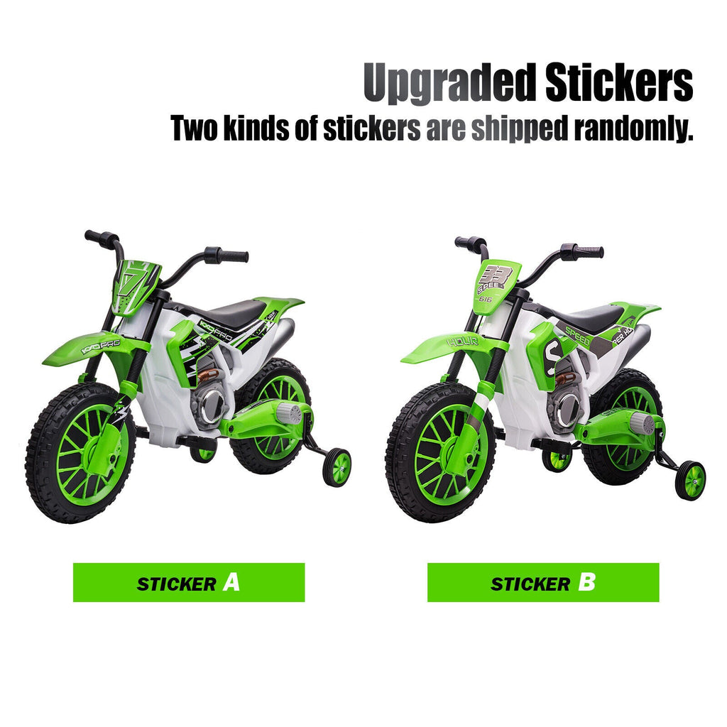 12V Electric Kids Ride On Dirt Bike with Training Wheels - Motorbike Fun for Little Riders