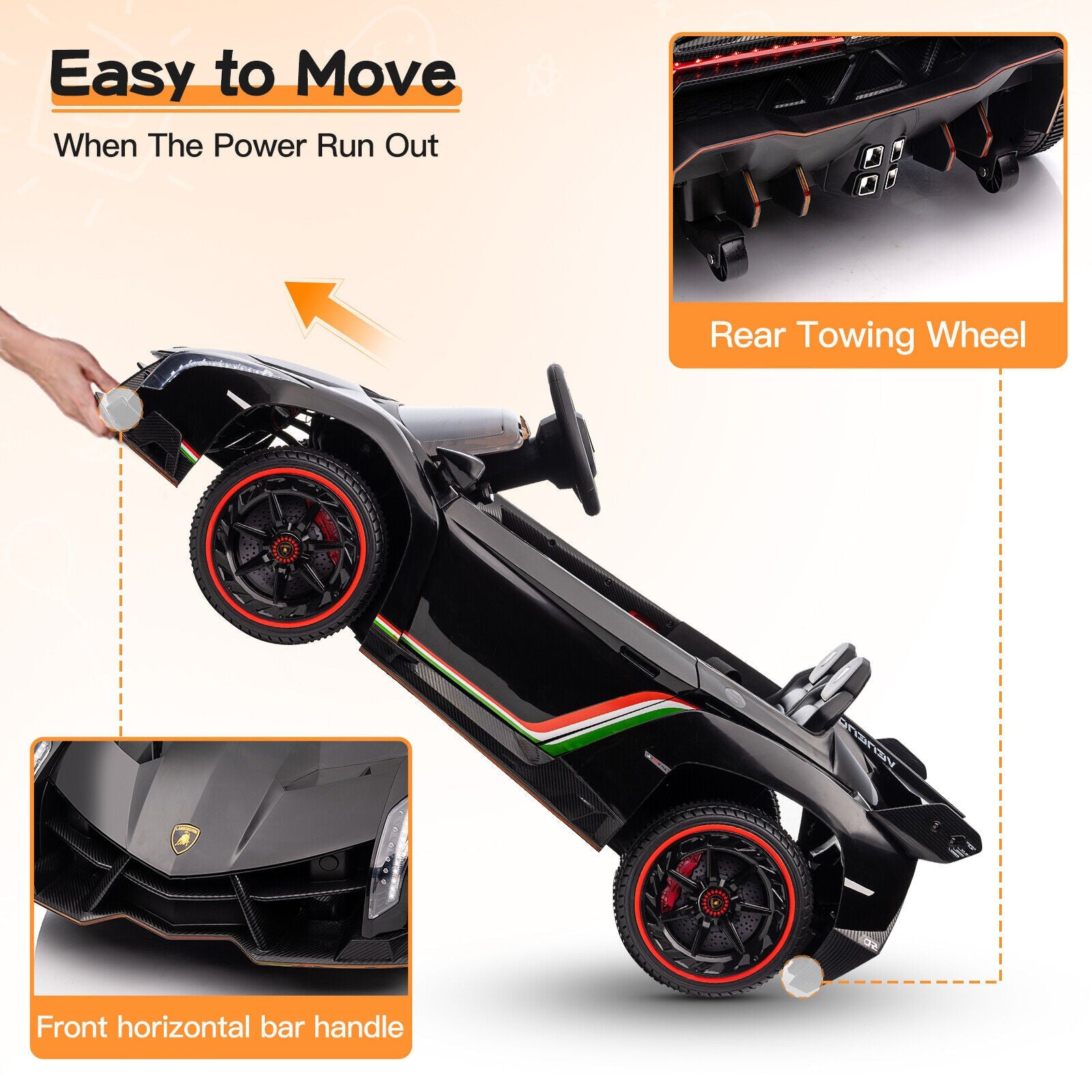 Licensed Lamborghini Veneno 12V Electric Ride-On Car for Kids