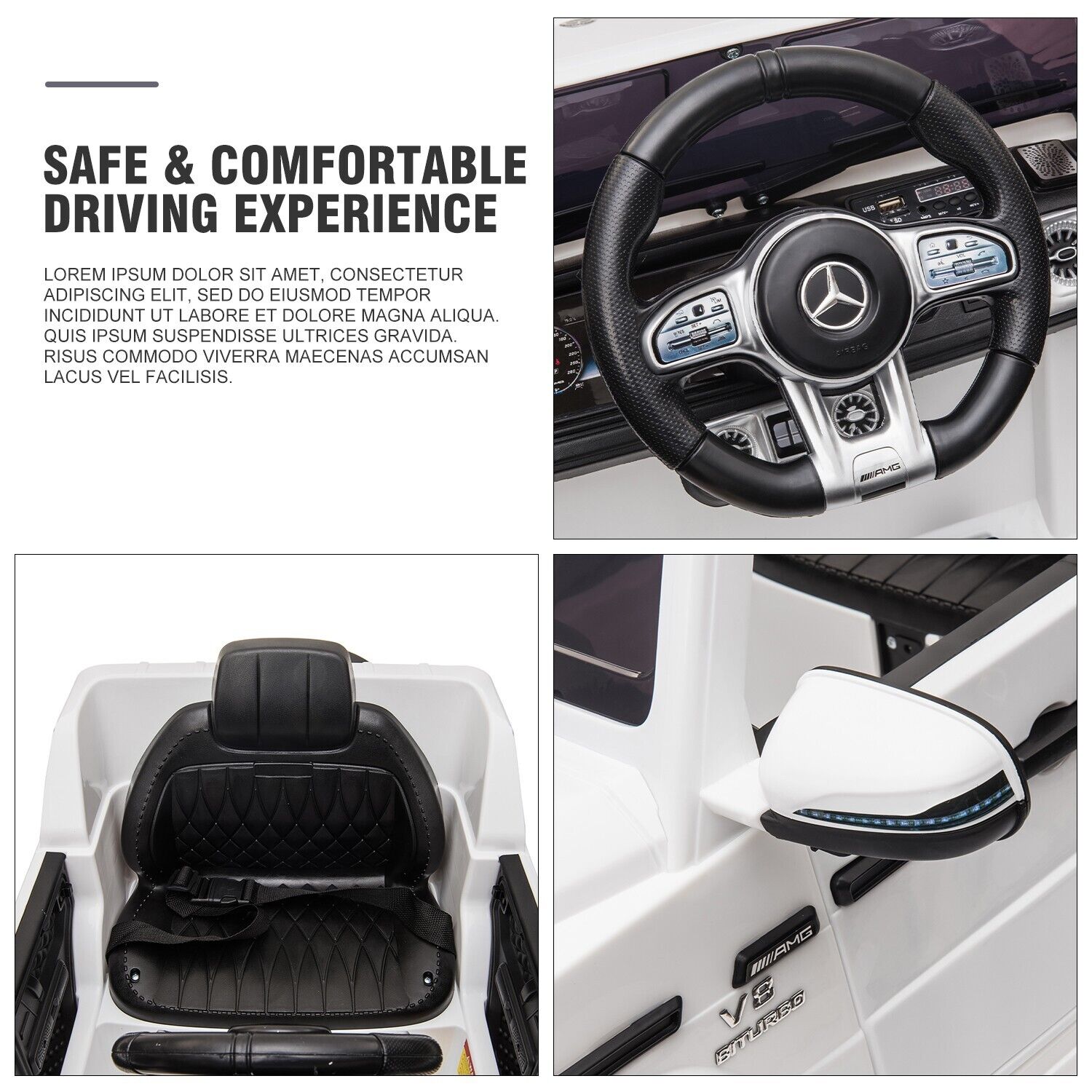 12V Electric Mercedes Benz AMG SUV Ride-On Car for Kids with Remote Control