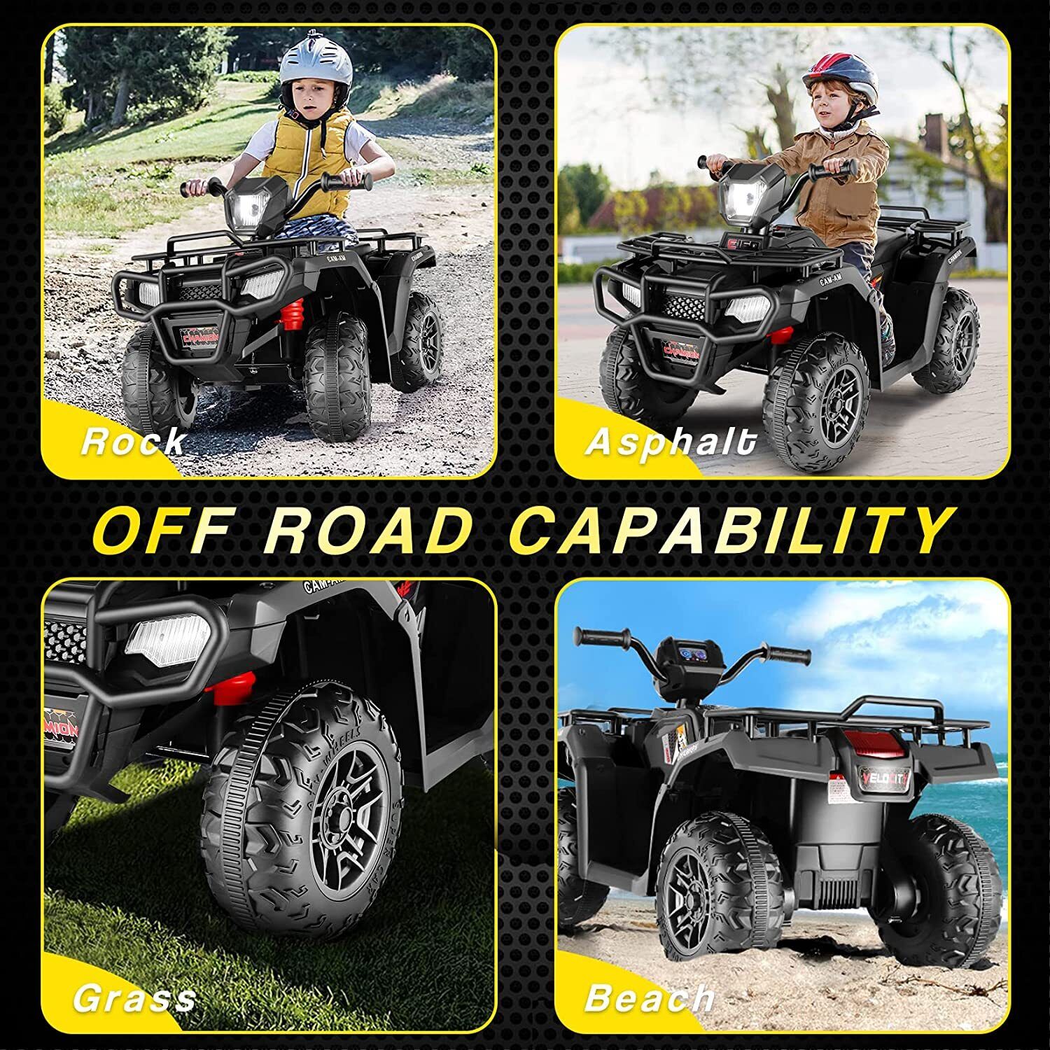 12V Electric Ride-On ATV for Kids with USB/MP3 Player - Perfect Gift for Ages 3-6!