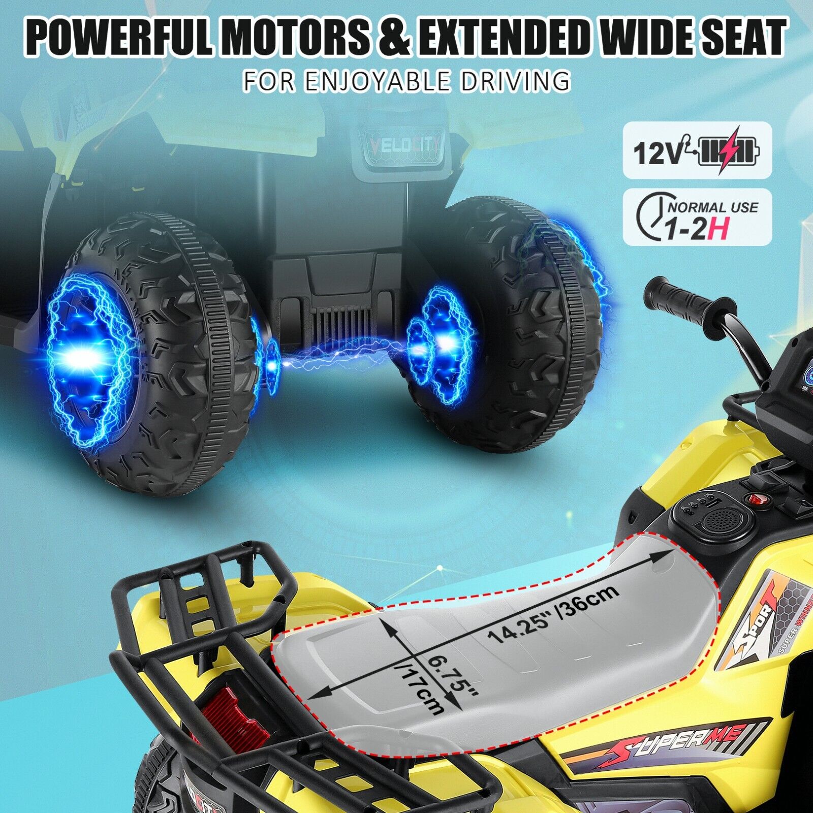 Electric ATV Ride-On Toy Car for Kids with USB/MP3, Suitable for Ages 3-6