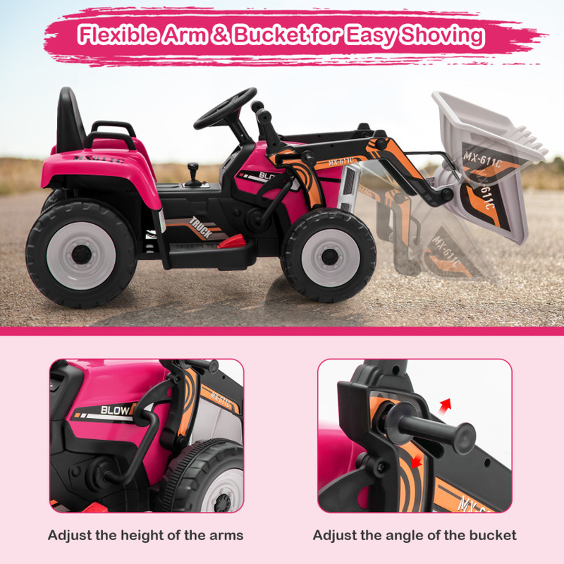 12V Electric Ride-On Bulldozer for Kids - Perfect for Sand Playtime!