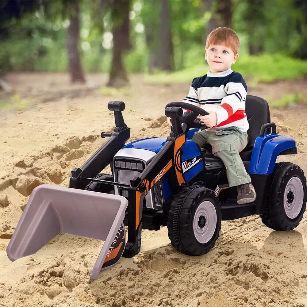 12V Electric Ride On Car for Kids with Bluetooth Remote and Bucket Control