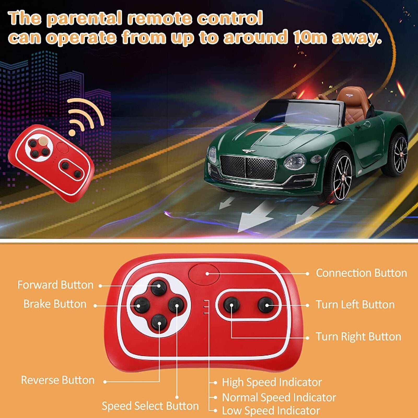 Bentley Style 12V 2.4G Kids Electric Car Ride-on Toy with Remote Control
