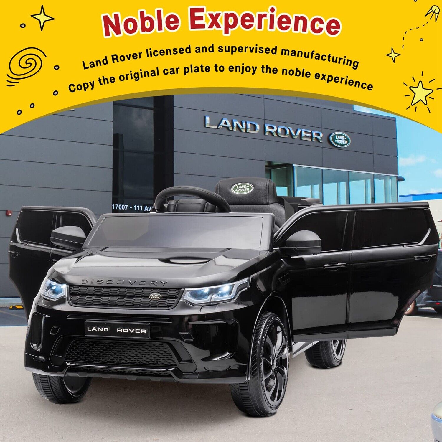 12V Electric Ride-On Car for Kids with Remote Control - Black