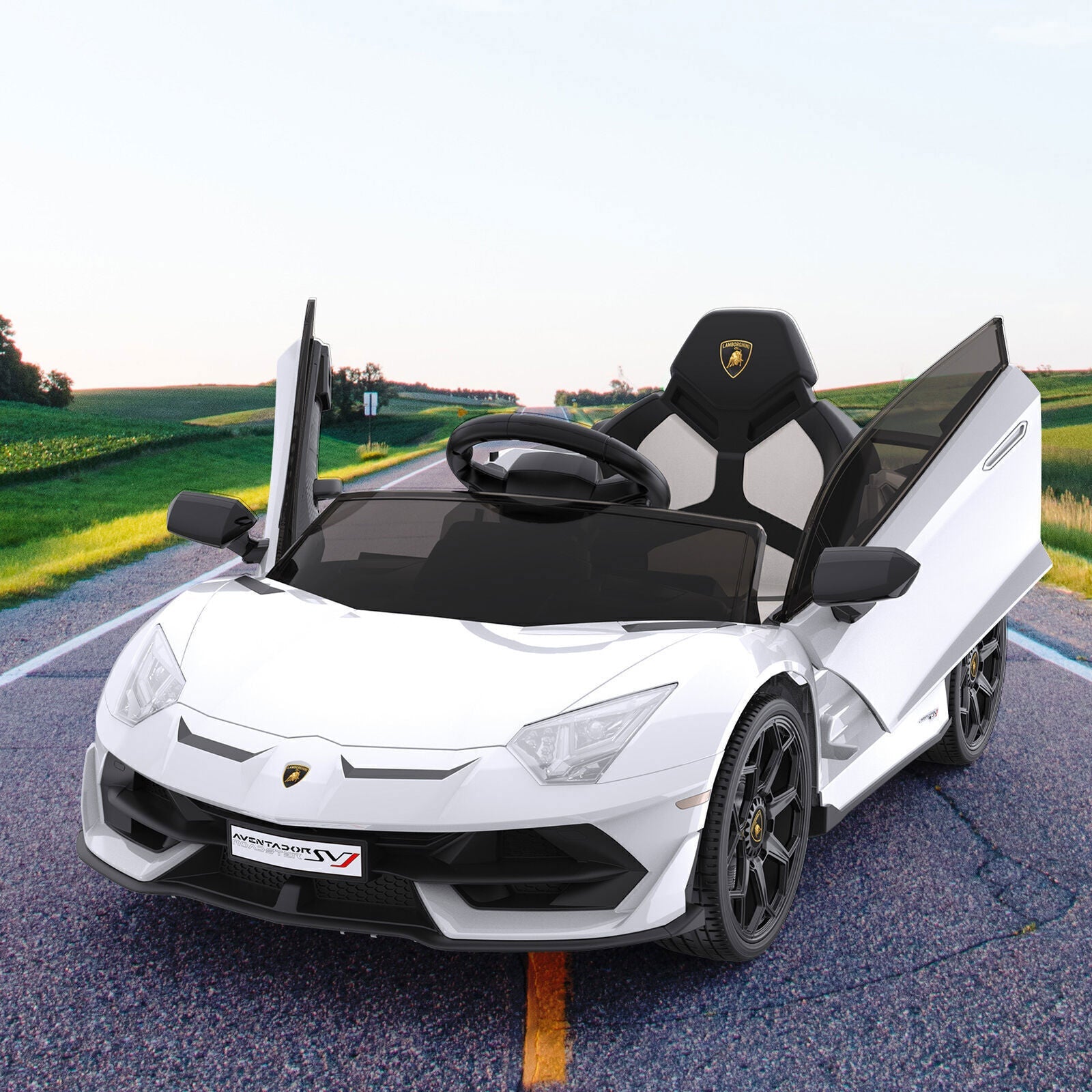 12V Electric Ride-On Car for Kids with Remote Control, LED Lights, and 2 Speed Options - Perfect Gift for Children