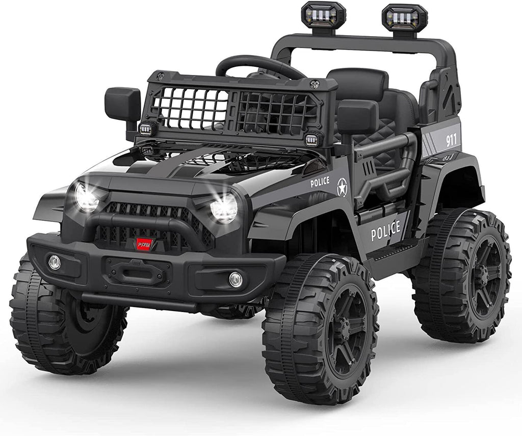 12V Electric Ride-On Car for Kids with Remote Control, LED Lights, and Bluetooth - 2 Speed Options