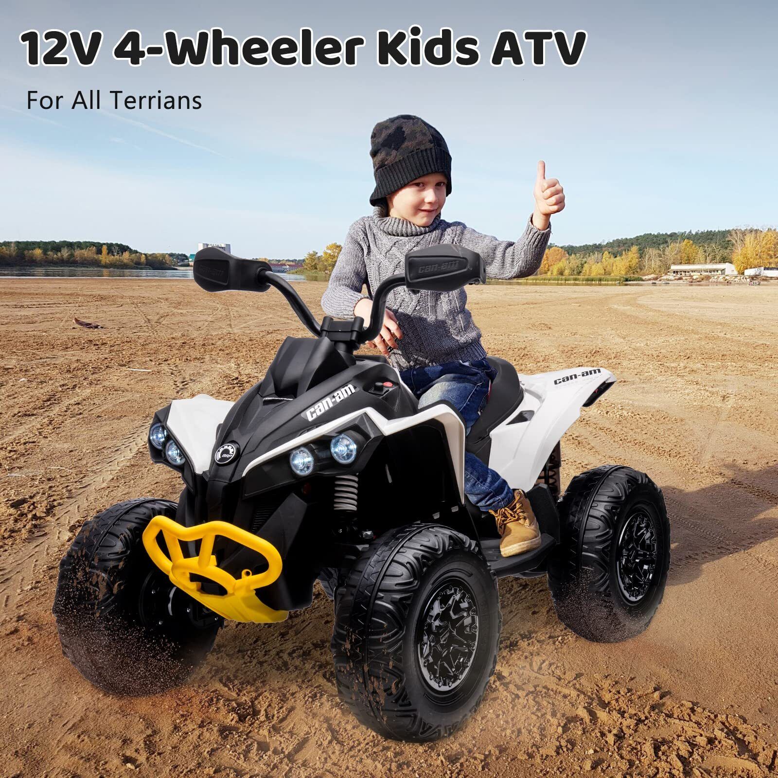 12V Electric Ride-On Car for Kids with Remote Control, LED Lights, and Music