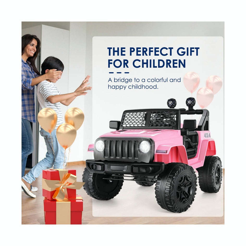 12V Electric Ride-On Car for Kids with Remote Control, MP3 Player, and LED Lights - Perfect Gift Toy
